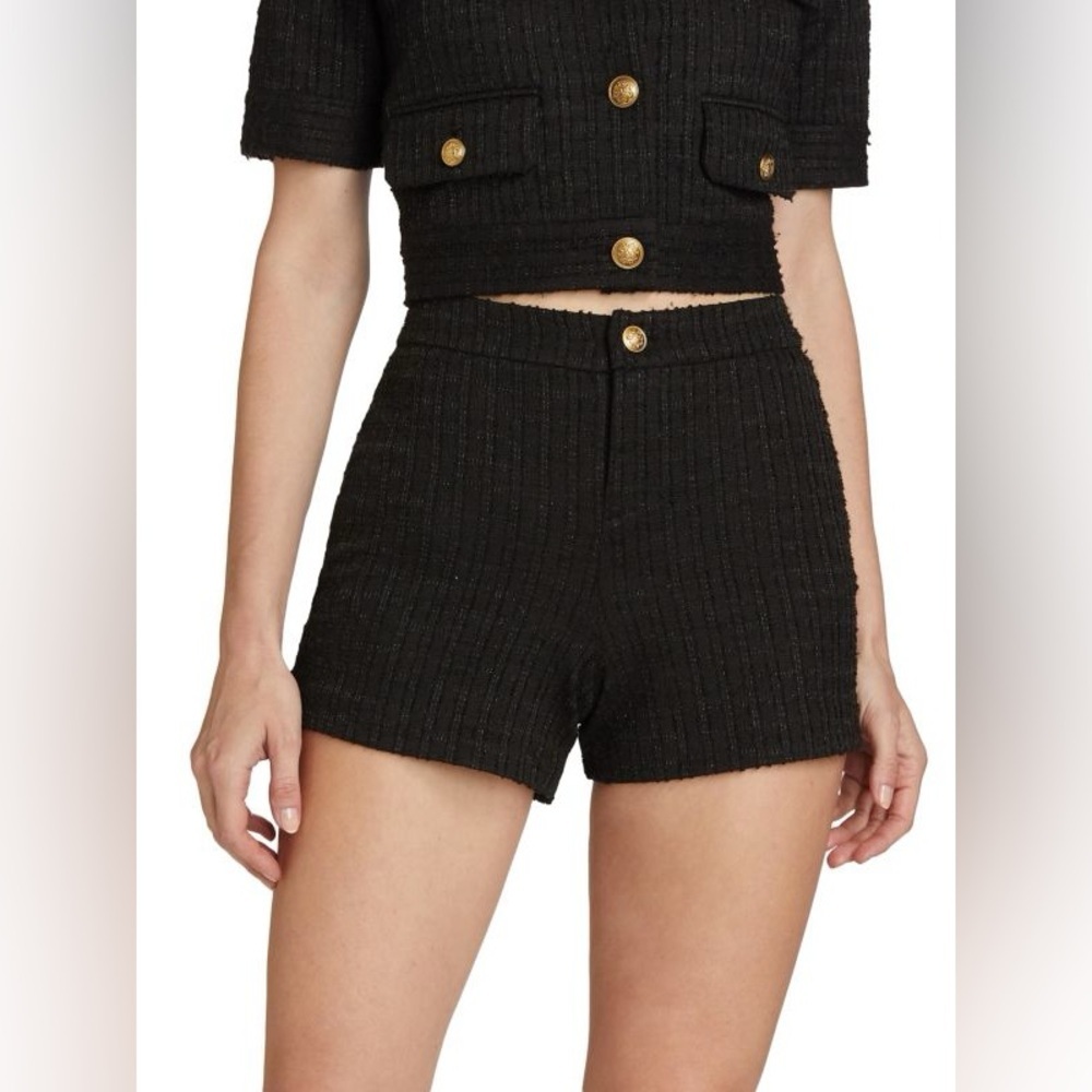 Alice + Olivia Black High Waist Shorts